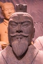 Officer head closeup at Terracotta Army museum, Xian, China Royalty Free Stock Photo