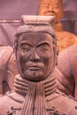 Officer head closeup at Terracotta Army museum, Xian, China Royalty Free Stock Photo