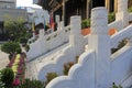 The white marble stone steps and cloud dragon stone carving of xian chenghuangmiao temple, adobe rgb