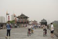 Xian City Wall Chinese Tourists