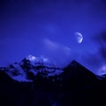 Xiannairi snowberg with moonlight