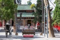 Xiantian Hall in Fuxi Temple with ancient cypress trees, Tianshui, Gansu Royalty Free Stock Photo