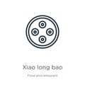 Xiao long bao icon. Thin linear xiao long bao outline icon isolated on white background from food and restaurant collection. Line