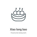 Xiao long bao outline vector icon. Thin line black xiao long bao icon, flat vector simple element illustration from editable food