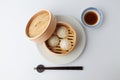 xiaolongbao Chinese steamed bun mantou dumpling isolated on white background Royalty Free Stock Photo