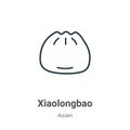 Xiaolongbao outline vector icon. Thin line black xiaolongbao icon, flat vector simple element illustration from editable asian