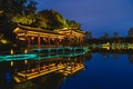 Xihu park located in Fuzhou of Fujian, China at night