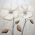 Xiiiwhite Poppies Hand-painted Metallic Finish Himalayan Art Royalty Free Stock Photo