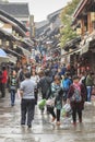 Tourists visiting the Qingyan ancient town in Guizhou, China