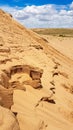 Xilinhot - A close up on the wind shaped sides of a sand sune on Hunshandake Desert in the nearby of Xilinhot, Inner Mongolia