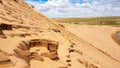 Xilinhot - A close up on the wind shaped sides of a sand sune on Hunshandake Desert in the nearby of Xilinhot, Inner Mongolia