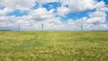 Xilinhot - A field of wind turbines build on a vast pasture in Xilinhot in Inner Mongolia. Natural resources energy. Clean energy Royalty Free Stock Photo