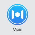 XIN - Mixin. The Icon of Crypto Coins or Market Emblem. Royalty Free Stock Photo