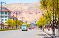 Xining scene. Street in front of the railway station