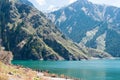 Heavenly Lake of Tianshan (Tianchi) in Fukang, Changji, Xinjiang, China. It is part of UNESCO World Heritage Site