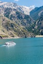 Heavenly Lake of Tianshan (Tianchi) in Fukang, Changji, Xinjiang, China. It is part of UNESCO World Heritage Site