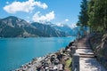 Heavenly Lake of Tianshan (Tianchi) in Fukang, Changji, Xinjiang, China. It is part of UNESCO World Heritage Site Royalty Free Stock Photo