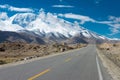 Karakoram Highway in Pamir Mountains, Akto County, Kizilsu Kirghiz Autonomous Prefecture, Xinjiang, China. Royalty Free Stock Photo