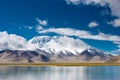 Karakul Lake view from Karakoram Highway in Pamir Mountains, Akto County, Kizilsu Kirghiz Autonomous Prefecture, Xinjiang, China. Royalty Free Stock Photo