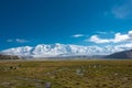 Karakul Lake view from Karakoram Highway in Pamir Mountains, Akto County, Kizilsu Kirghiz Autonomous Prefecture, Xinjiang, China. Royalty Free Stock Photo