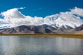 Karakul Lake view from Karakoram Highway in Pamir Mountains, Akto County, Kizilsu Kirghiz Autonomous Prefecture, Xinjiang, China. Royalty Free Stock Photo