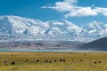 Karakul Lake view from Karakoram Highway in Pamir Mountains, Akto County, Kizilsu Kirghiz Autonomous Prefecture, Xinjiang, China. Royalty Free Stock Photo