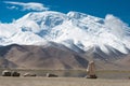 Karakul Lake Monument at Karakul Lake  in Pamir Mountains, Akto County,Kizilsu Kirghiz Autonomous Prefecture, Xinjiang, China. Royalty Free Stock Photo