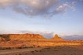 Xinjiang, china: unrise over qitai ghost town