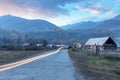 Xinjiang hemu village in sunset