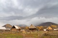 Xinjiang log cabin in autumn Royalty Free Stock Photo