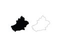 Xinjiang outline map China province