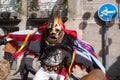 Xinzo de Limia, Spain 02 13 2023 Pantalla is the traditional carnival mask in the Entroido of Xinzo de Limia Royalty Free Stock Photo