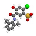 Xipamide diuretic drug molecule. Used in the treatment of hypertension high blood pressure.