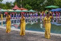 Xishuangbanna Dai Park Xiaoganlanba on splashing square dancers (God) who