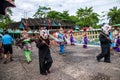 Xishuangbanna Dai Park Xiaoganlanba on splashing square dancers (God) who