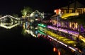 The scene of the night in Xitang ancient town, Zhejiang Province, China Royalty Free Stock Photo