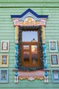 Kirzhach city, Russia, window with beautiful trim.