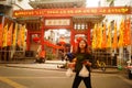 Xixiang Pak Tai Temple hanging lanterns and colorful flags, ready to carry out celebration