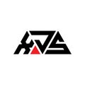 XJS triangle letter logo design with triangle shape. XJS triangle logo design monogram. XJS triangle vector logo template with red Royalty Free Stock Photo