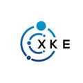 XKE letter technology logo design on white background. XKE creative initials letter IT logo concept. XKE letter design