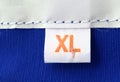 XL size clothing label