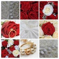 Wedding collage in red