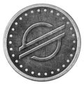XLM, Stellar Lumens Grunge Silver Coin, Token Royalty Free Stock Photo