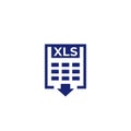 xls download document icon, vector Royalty Free Stock Photo