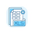XLS file blue RGB color icon Royalty Free Stock Photo