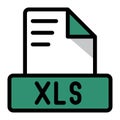 Xls file icon colorful style design. document format text file icons, Extension, type data, vector illustration Royalty Free Stock Photo