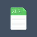 XLS file icon. Spreadsheet document type. Modern flat design graphic illustration. Vector XLS icon