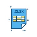 XLSX application download file files format icon vector design