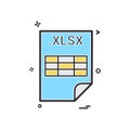 XLSX application download file files format icon vector design