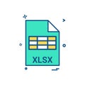 xlsx file file extension file format icon vector design